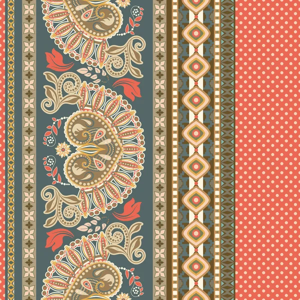 Patrón sin costura floral. Adorno de frontera étnica. egipcio, griego, estilo romano — Vector de stock