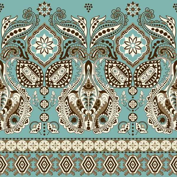 Nahtloser Paisley-Hintergrund, florales Muster. bunten ornamentalen Hintergrund. Indisches Ornament. schöne indische Ornamente für Packpapier, Stoff, Textilien, Tapeten — Stockvektor