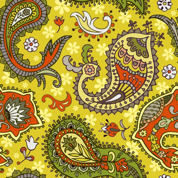 Paisley naadloze patroon. Abstracte etnische achtergrond — Stockvector