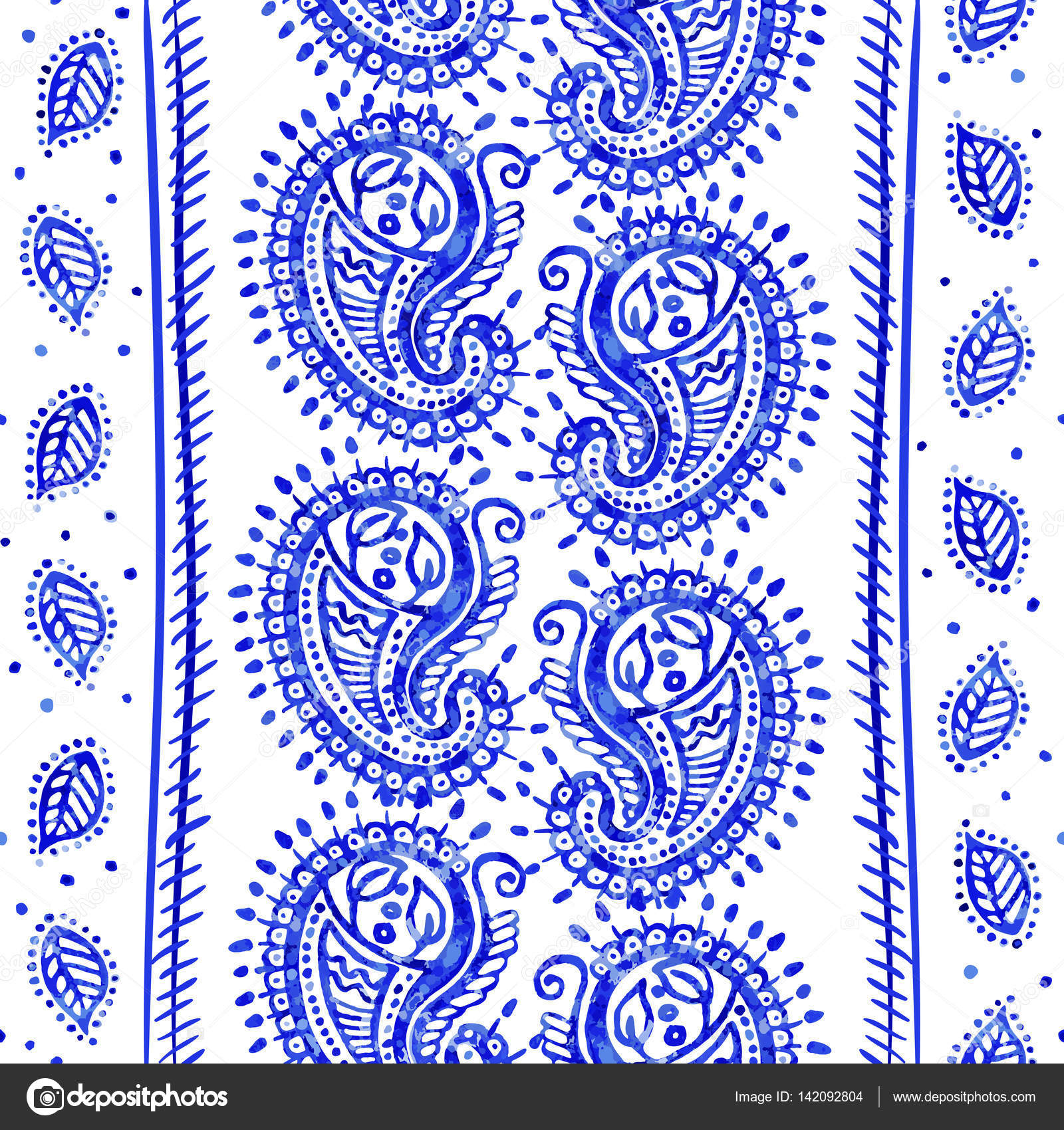 白と青の装飾的なパターン インドの装飾的な壁紙 インド風 ストックベクター C Sunny Lion