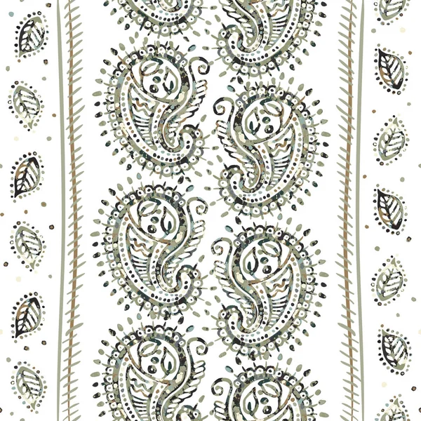 Patrón indio sin costuras. Papel pintado vectorial con Paisley — Vector de stock