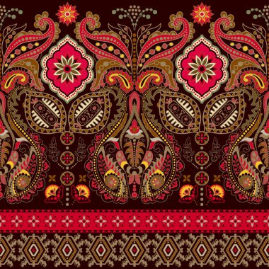 Hint seamless modeli. Paisley ile duvar kağıdı. Etnik tarzı