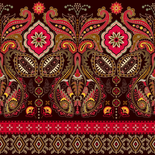 인도 완벽 한 패턴입니다. 페이 즐 리와 벽지. 민족 스타일 — 스톡 사진