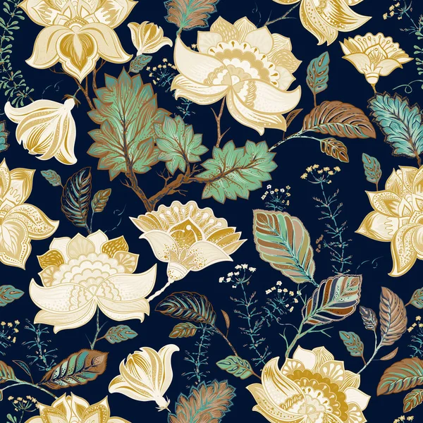 Floral naadloze patter, provence stijl — Stockvector