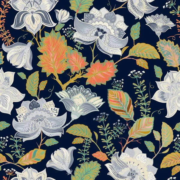Florales nahtloses Muster, Provence-Stil — Stockvektor