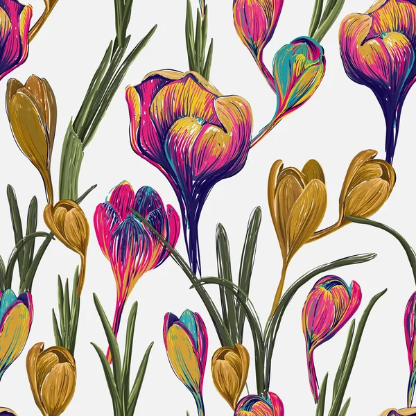 Patrón sin costura floral. Flores decorativas. Primavera, patrón de verano — Archivo Imágenes Vectoriales
