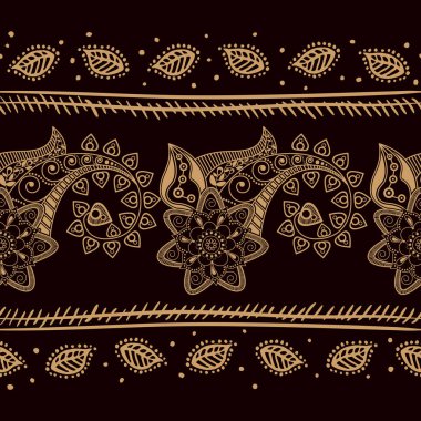 Hint seamless modeli. Paisley ile duvar kağıdı. Etnik tarzı