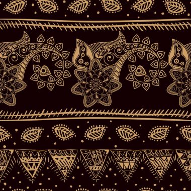Hint seamless modeli. Paisley ile duvar kağıdı. Etnik tarzı