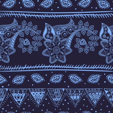 Hint seamless modeli. Paisley ile duvar kağıdı. Etnik tarzı