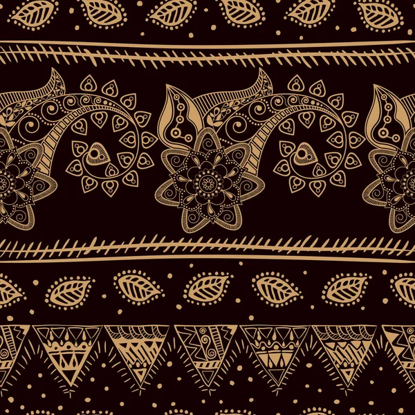 Індійська безшовні візерунок. Шпалери з Paisley. Етнічний стиль — стоковий вектор