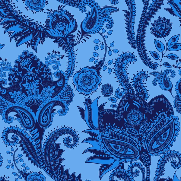 Vector naadloze patroon. Indiase florale achtergrond. Paisley. Fashion stijl — Stockvector