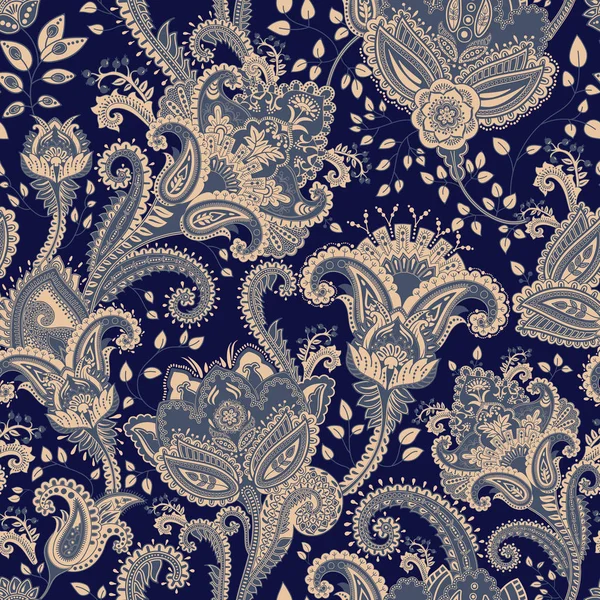 Modèle sans couture vectoriel. Fond floral indien. Paisley. Style mode. Conception pour tissu — Image vectorielle