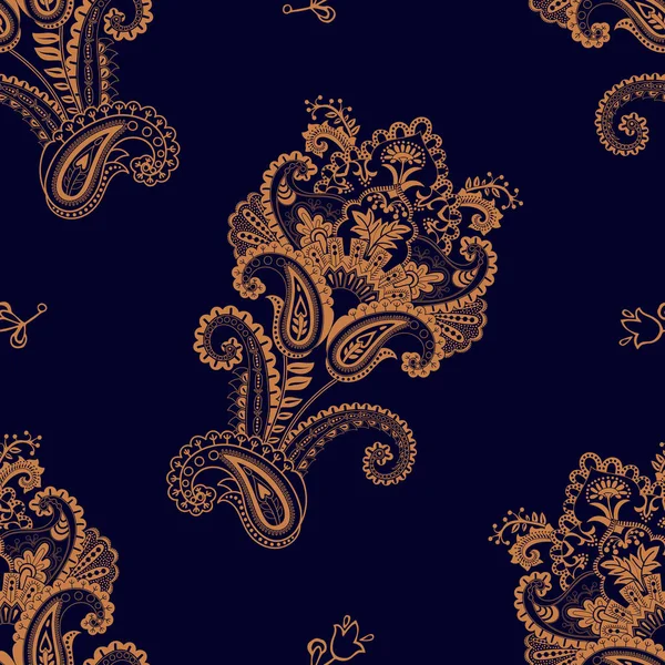 Vector sömlösa mönster. Indiska blommig bakgrund. Paisley. Klädstil. Design för tyg — Stock vektor