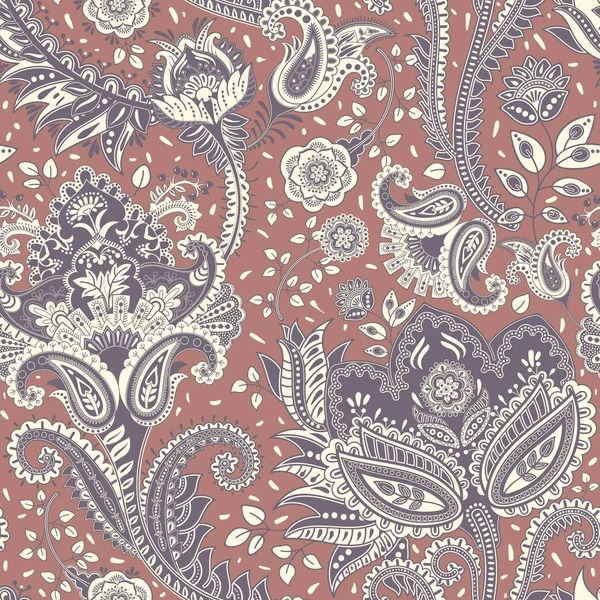 Vector sömlösa mönster. Indiska blommig bakgrund. Paisley. Klädstil — Stock vektor