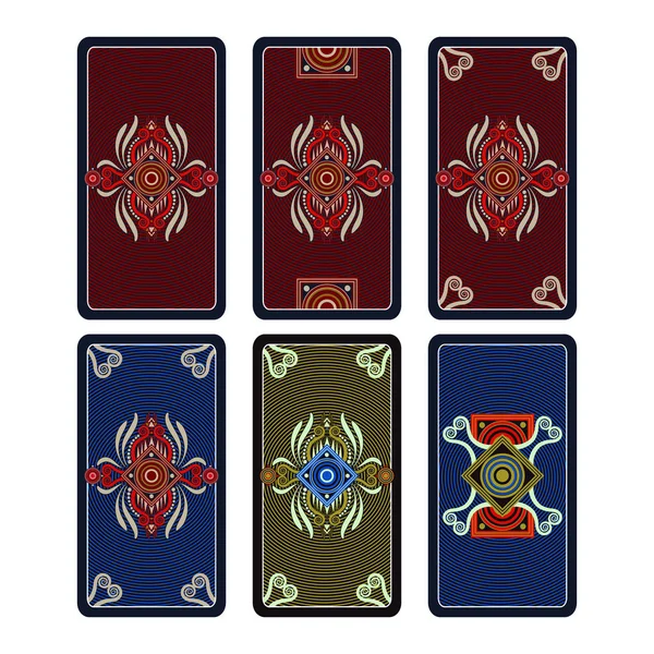 Šablona ornament vektorové Tarot a hrací karty — Stockový vektor