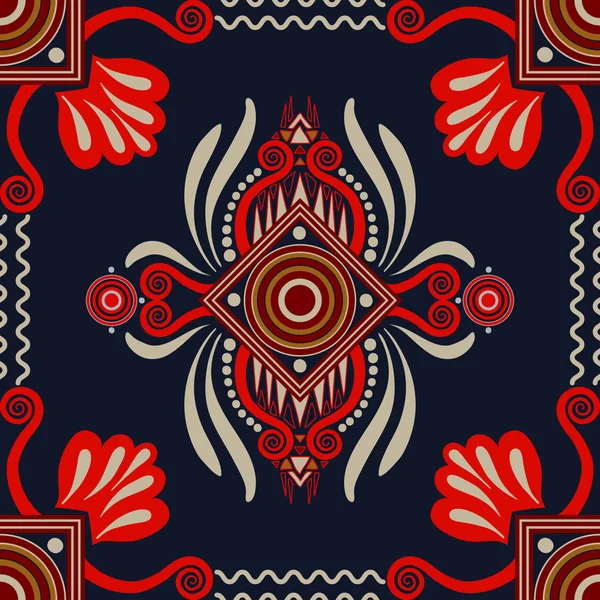 Modèle ethnique sans couture vectoriel. Fond coloré avec des éléments abstraits. Design amérindien, Navajo. motif natif mexicain — Image vectorielle