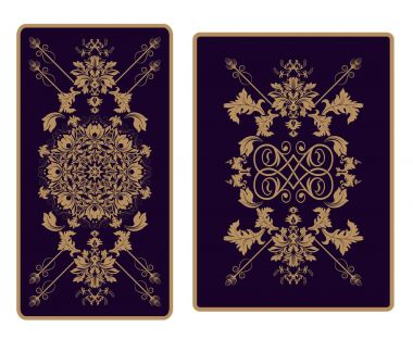 Vektör şablon süsleme Tarot ve iskambil, yazdırma için