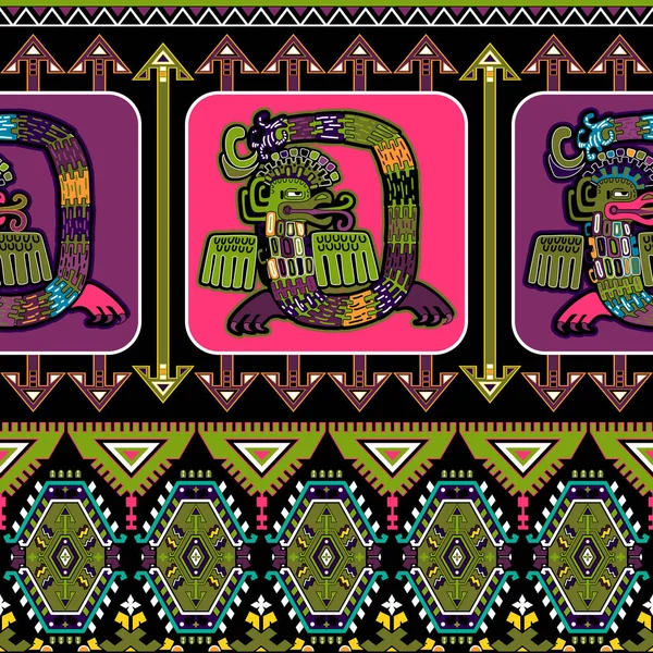 Безшовні ацтеків векторного малюнка. Мексиканські декоративного кордоні — стоковий вектор