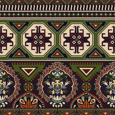Halk süs seamless modeli. Geometrik etnik duvar kağıdı, renkli zemin