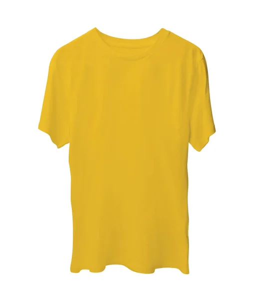 Short Sleeve Shirts Mock Freesia Yellow Color You Can Add — Stock Photo, Image