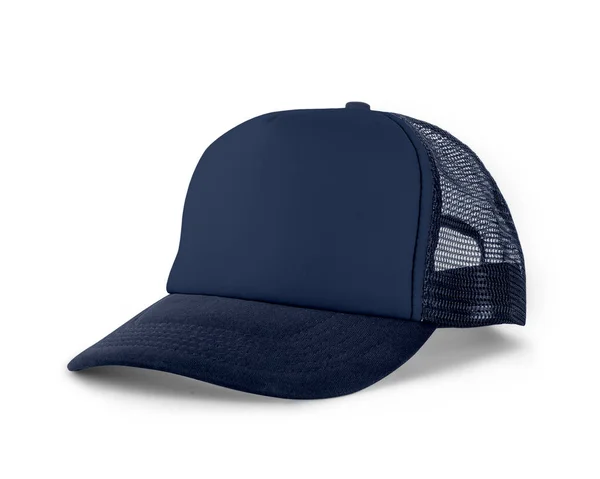 네이비 페어리 색상으로 보이는 측면의 현실적 모자는 당신의 디자인 브랜드 — 스톡 사진