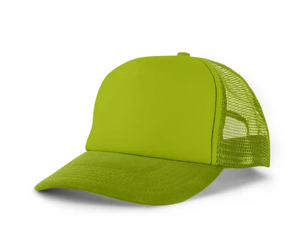 Side View Realistic Cap Mock Lime Punch Color High Resolution — Stock Photo, Image