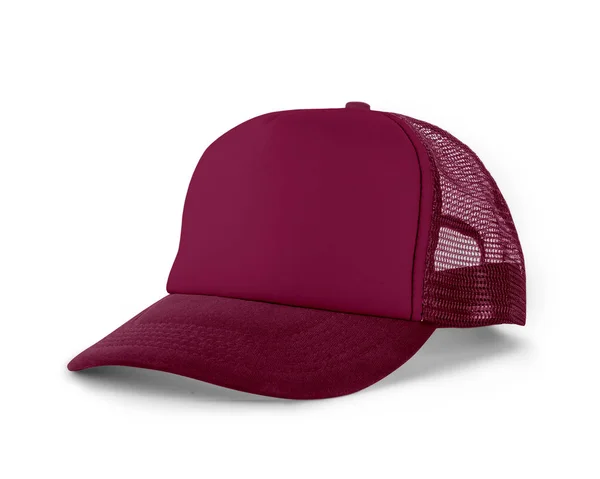 Side View Realistic Cap Mock Dark Sangria Color Макет Капелюхів — стокове фото