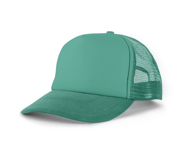 Side View Realistic Cap Mock Up In Beveled Glass Color is a high resolution hat mockup to help you present your designs or brand logo beautifully.