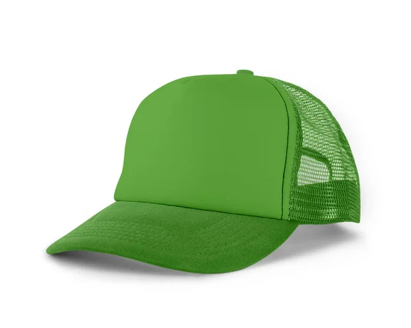 Side View Realistic Cap Mock Green Flash Color Макет Капелюхів — стокове фото