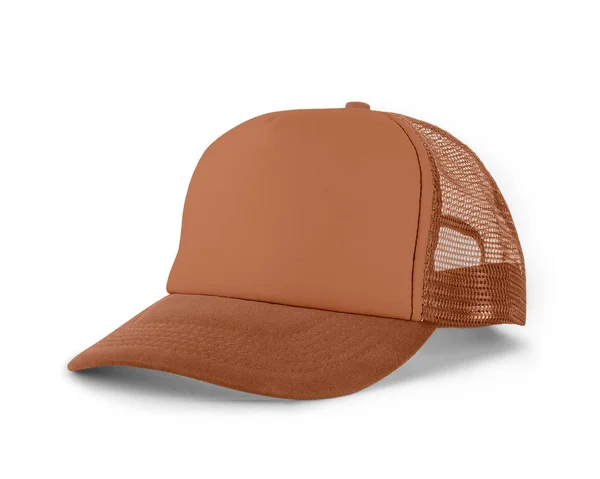 Vista Laterale Realistic Cap Mock Copper Tan Color Modello Cappello — Foto Stock