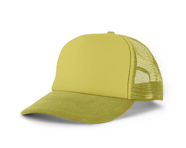 Side View Realistic Cap Mock Lemon Verbena Color Макет Шляпы — стоковое фото