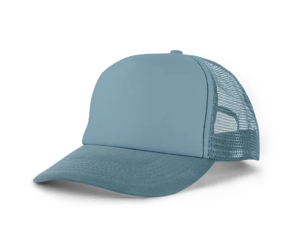 Side View Realistic Cap Mock Aqua Marine Color Högupplöst Hatt — Stockfoto