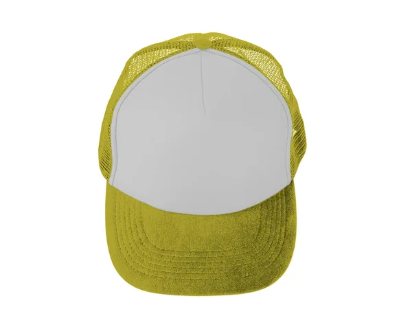 让您的设计工作变得更加实用与这前面的观点现实的帽子造型在黄油杯颜色 — 图库照片
