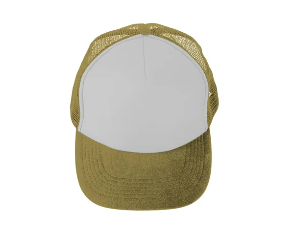 让您的设计工作变得更加实用与这前面的观点现实的帽子造型在混合黄色的颜色 — 图库照片
