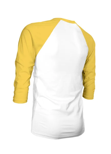 Angled Back Three Quarter Sleeves Baseball Shirt Mock Turmeric Powder — Stock Photo, Image