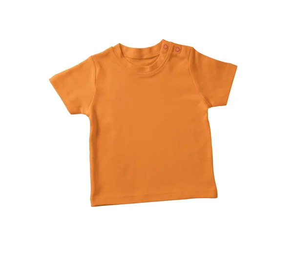 Högupplöst Short Sleeves Baby Tshirt Mock Turmeric Powder Color För — Stockfoto