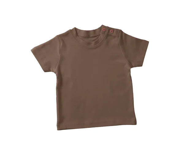 High Resolution Short Sleeves Baby Tshirt Mock Royal Brown Color — 스톡 사진