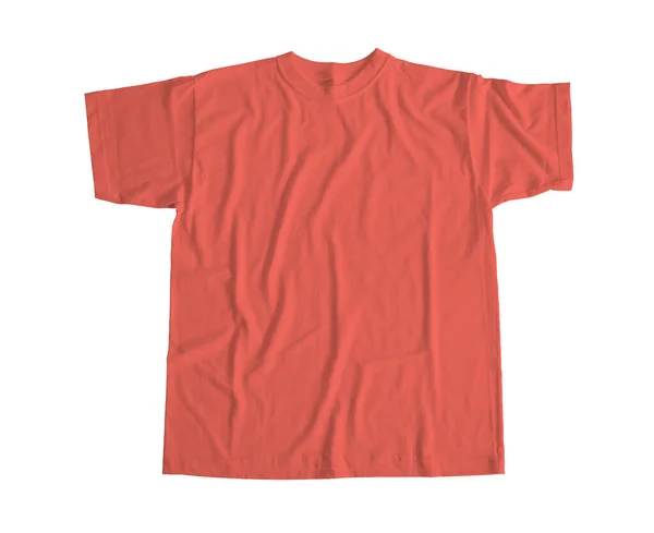 Este Impressionante Mangas Curtas Camiseta Mock Living Coral Color Feito — Fotografia de Stock