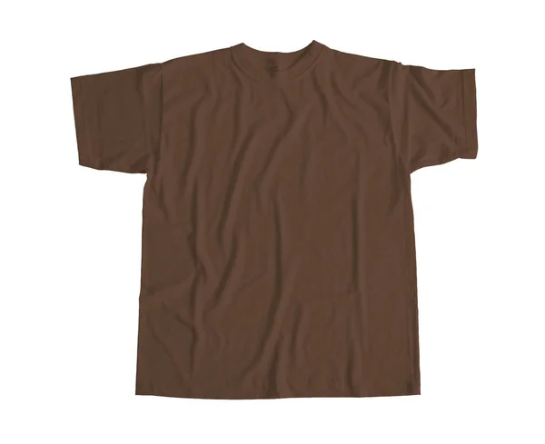 Shirt Manches Courtes Génial Mock Royal Brown Color Est Fait — Photo