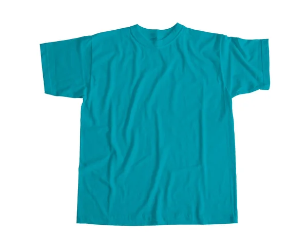 Dit Awesome Short Sleeves Tshirt Mock Scuba Blue Color Gemaakt — Stockfoto