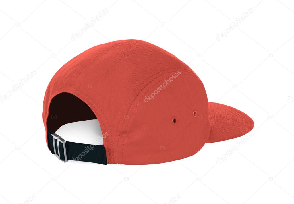 Promote your hat brand across with this Back View Cool Guy Cap Mock Up In Living Coral Color.