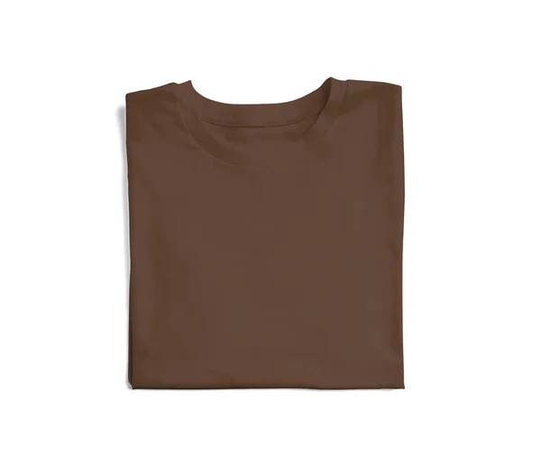 Esta Camiseta Plegable Mockup Color Marrón Real Hizo Para Hacer — Foto de Stock