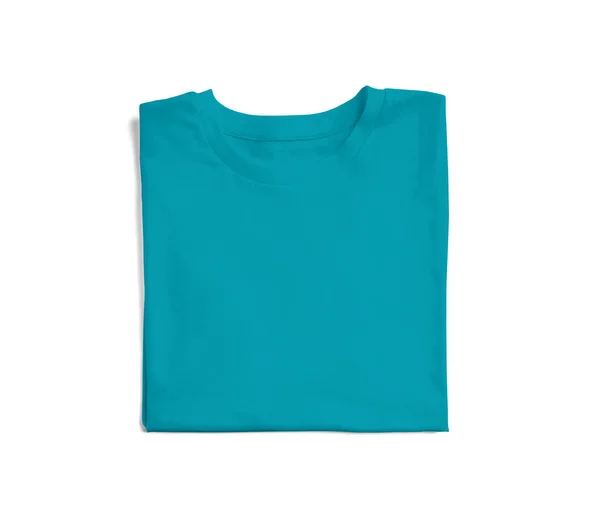 Este Mockup Camiseta Dobrada Cor Azul Mergulho Foi Feito Para — Fotografia de Stock