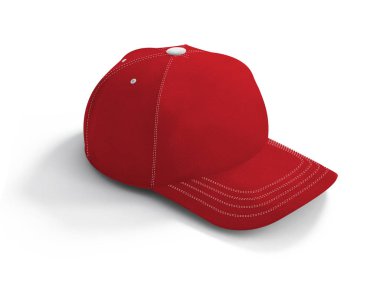 A high resolution Football Cap Mockup In Flame Scarlet Color to help you present your cap designs beautifully.