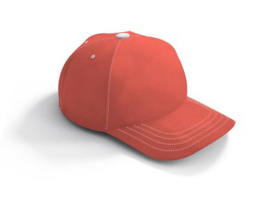 A high resolution Football Cap Mockup In Living Coral Color to help you present your cap designs beautifully.