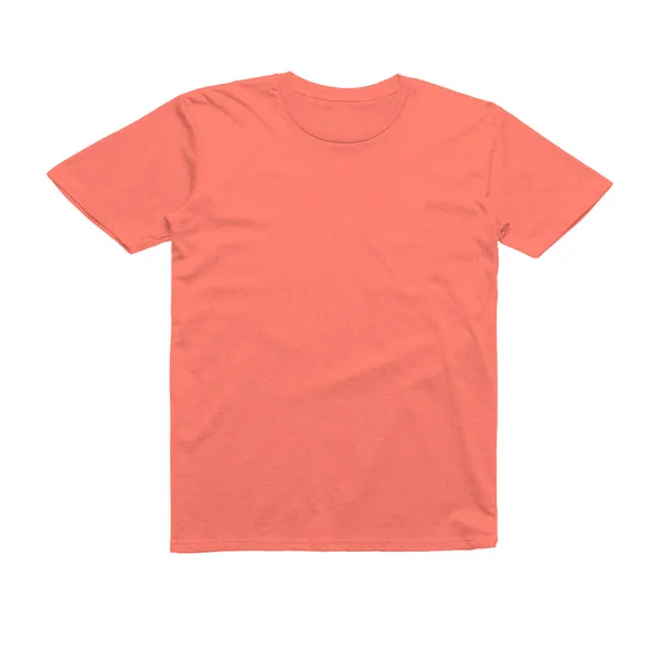 Uma Camiseta Doce Branco Mock Living Coral Color Para Mostrar — Fotografia de Stock