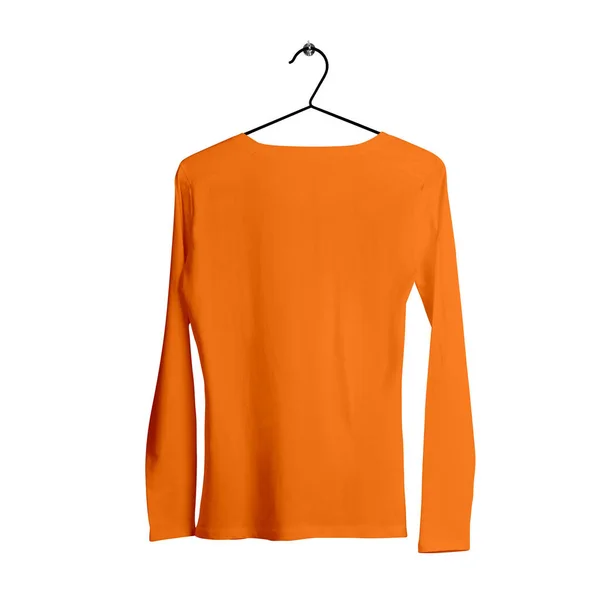 Maak Ontwerp Luxer Met Back View Long Sleeves Female Tshirt — Stockfoto