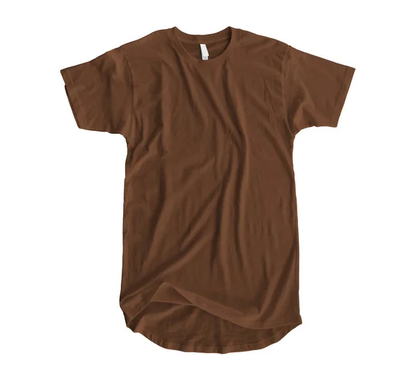 Utilisez Shirt Long Line Mock Royal Brown Color Pour Raccourcir — Photo