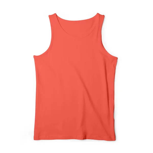 Este Front View Male Tank Top Mock Living Coral Color — Fotografia de Stock