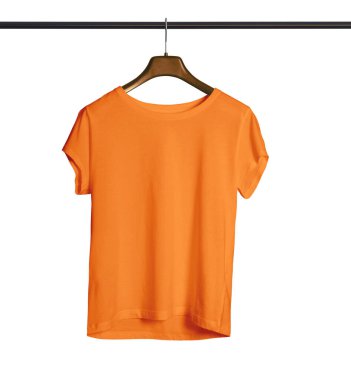 Modern kısa kollu tayfa boyun tişörtü Güzel bir tasarım sağlamak için Kadın Toz Rengi Askısı ile Mock Up.